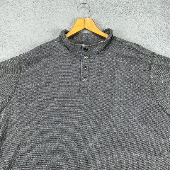 Tommy‎ Bahama Snap Henley Sweater Adult 3XLB Big Grey Check Knit Pullover Mens